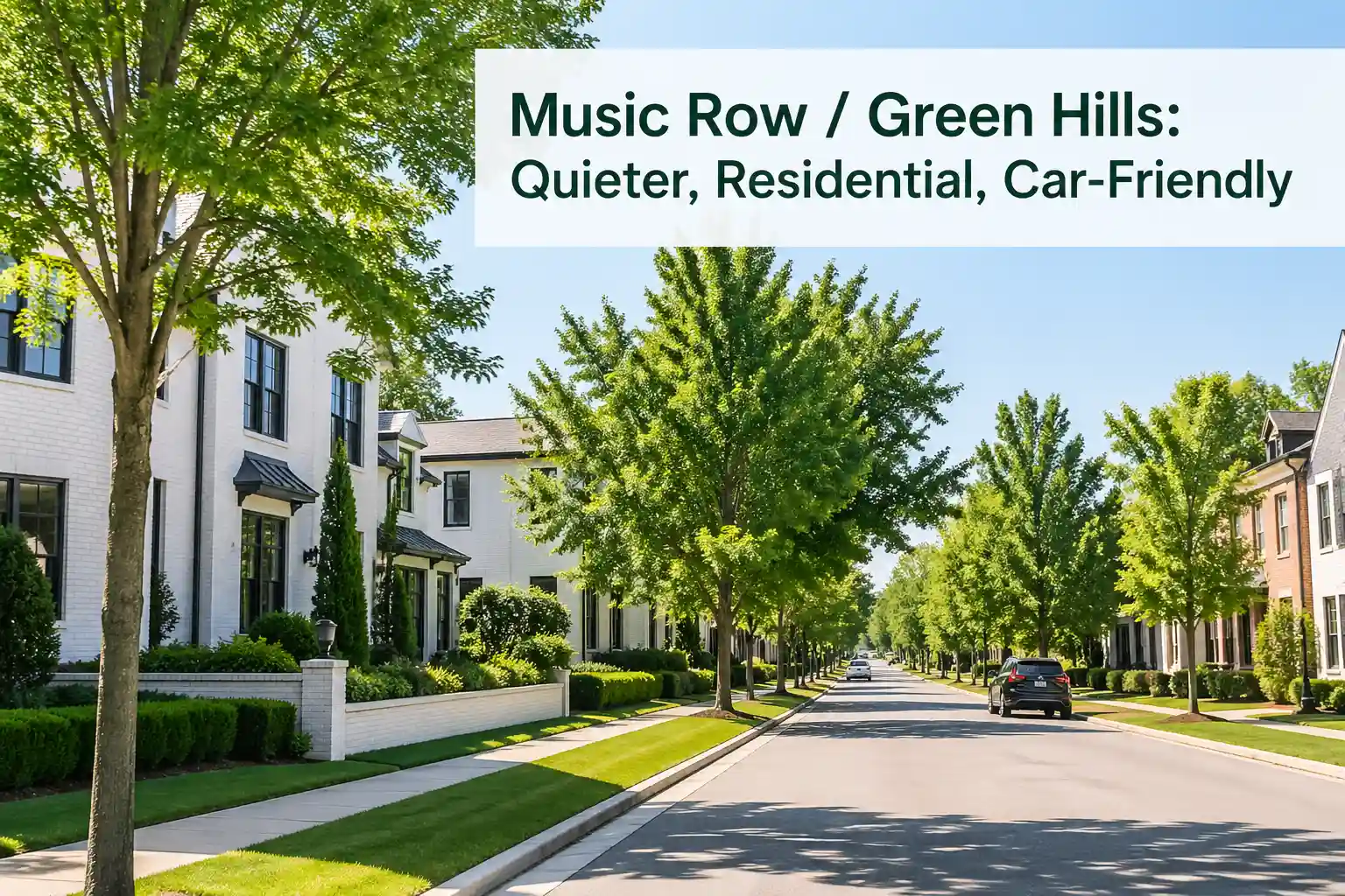Music Row / Green Hills: Quieter, Residential, Car-Friendly