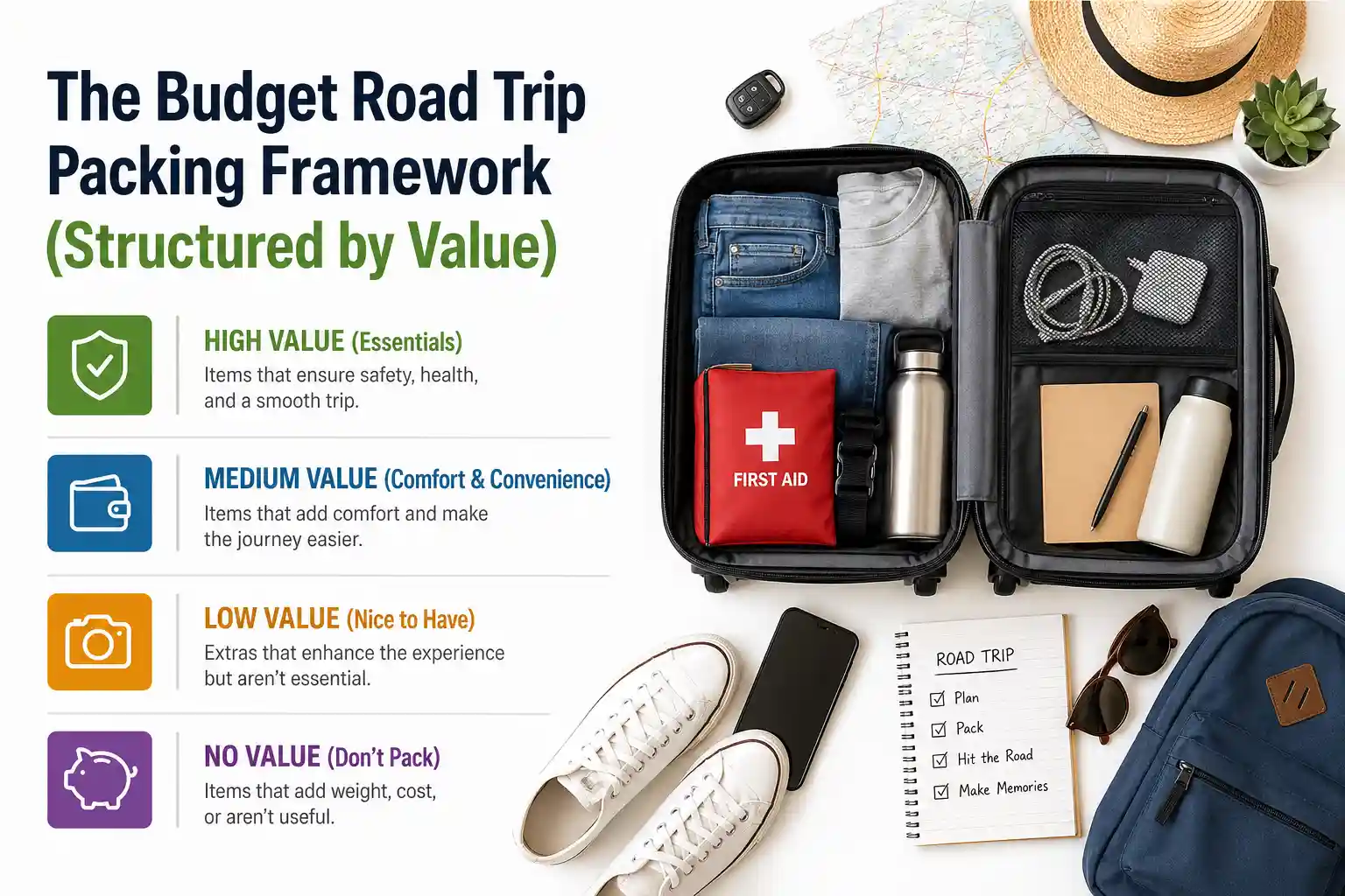 Core Guide: The Budget Road Trip Packing Framework (Structured by Value)